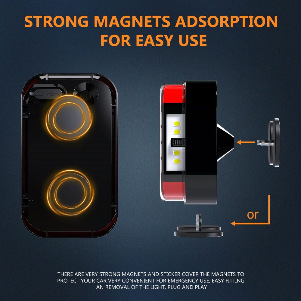 Wireless trailer light with magnetic base-3